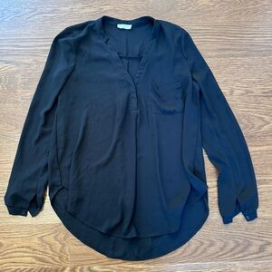 Lush Black Long Sleeve Blouse